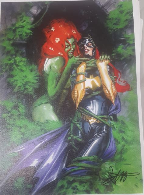 Poison Ivy Vs Batgirl Litho Signed