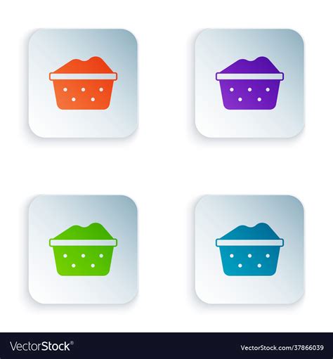 Color Plastic Basin With Soap Suds Icon Isolated Vector Image