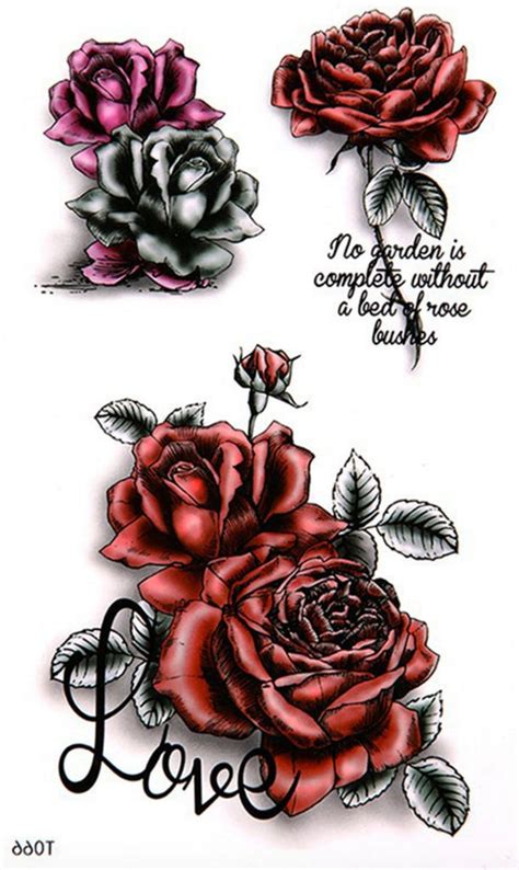 Gothic Rose Temporary Tattoo Should Tattoo Flower Tattoo Mybodiart