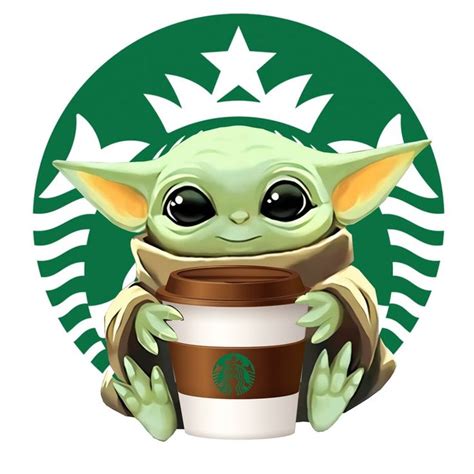Baby Yoda Starbuck Coffee Sip Sip Png Psd Svg Files Yoda Wallpaper