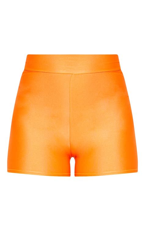 Neon Orange Disco Hot Pant Shorts Prettylittlething Ie