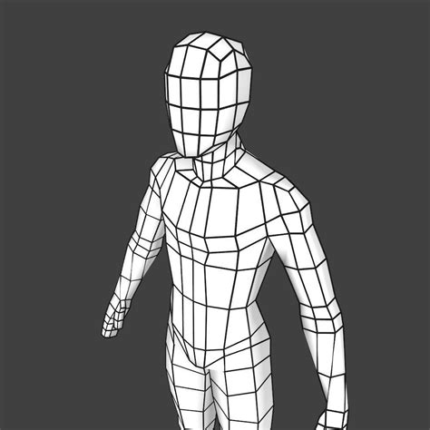 3d Model Generic Low Poly Basemesh Male Vr Ar Low Poly Obj Blend