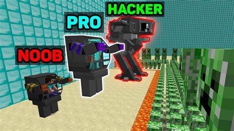 Minecraft Noob Vs Pro Vs Hacker Super Robot Titan Vs Creeper In