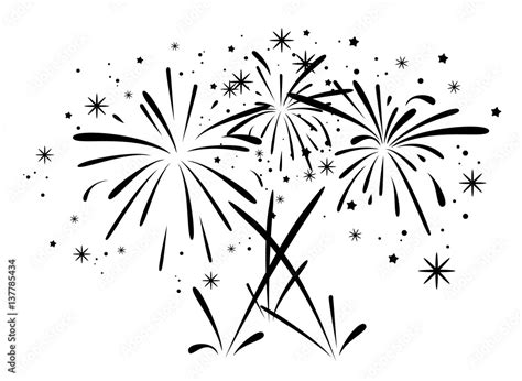 Vector Abstract Black And White Bursting Fireworks Stock Vector Adobe