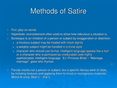Ppt The Elements Of Satire Powerpoint Presentation Id663049