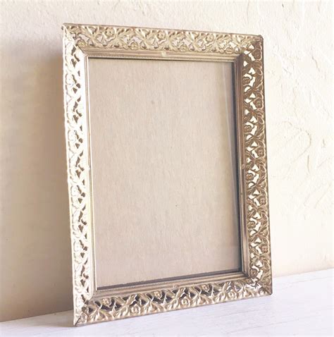 Beautiful Vintage Filigree Gold Brass Metal Picture Frame 5x7 Etsy