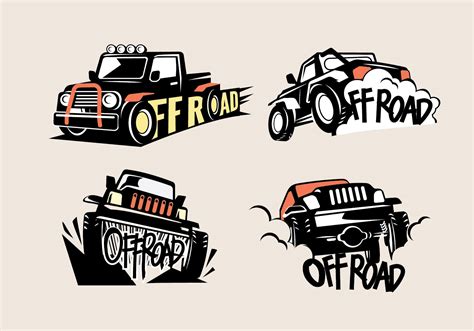 Set Off Road Suv Logos On White Background 153586 Vector Art At Vecteezy