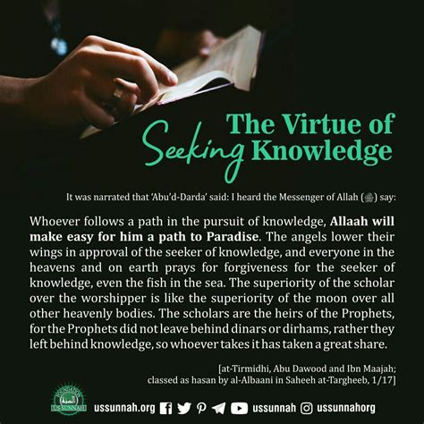 💠 The Virtue Of Seeking Knowledge 💠⁣⁣ Islamic Quotes Knowledge