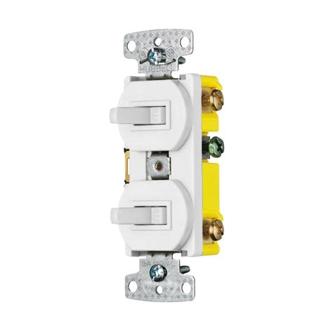 Hubbell 15 Amp Single Pole3 Way White Combination Light Switch At