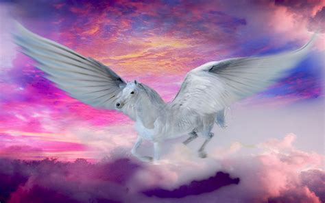 Pegasus Flying In The Sky Fantasy Hd Wallpaper