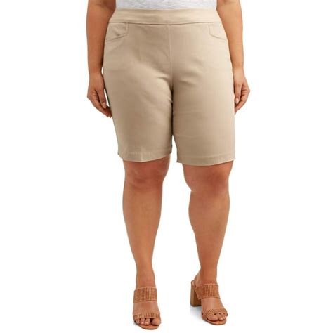 Terra And Sky Terra And Sky Womens Plus Size Pull On Stretch Woven Short