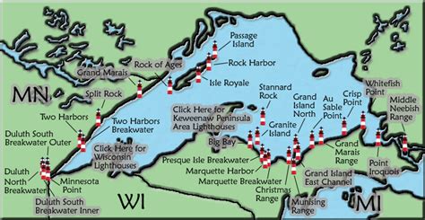 Lake Superior Lighthouse Map