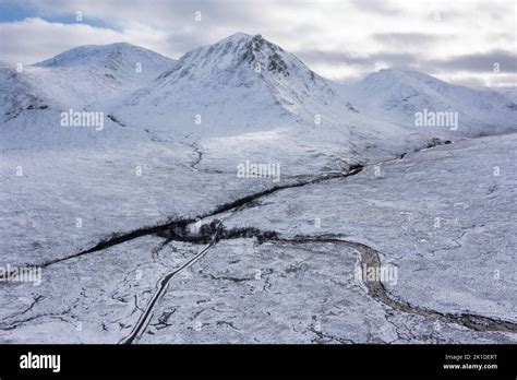 Stunning Aerial Drone Landscape Image Of Stob Dearg And Glencoe In