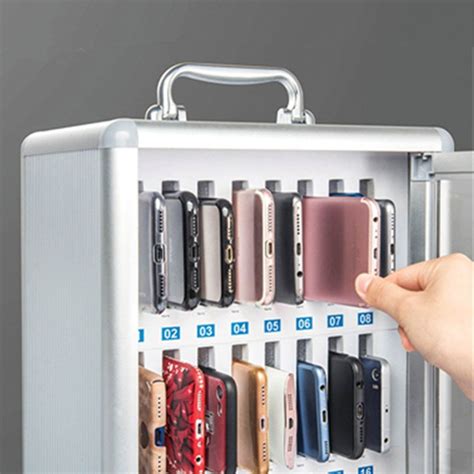 Mobile Phone Safe Box With Lock Aluminum Alloy Abs Portable School Army