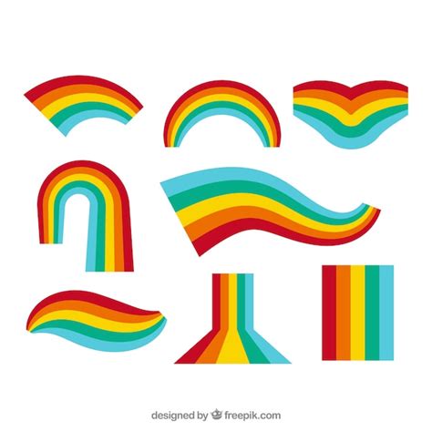 Free Vector Colorful Rainbow Set