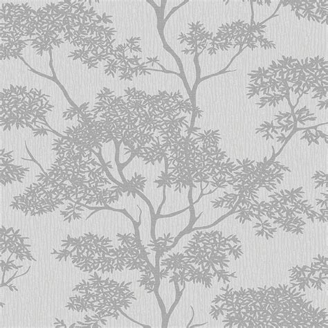 I Love Wallpaper Glamour Tree Wallpaper Grey Silver