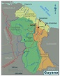 Grande mapa de regiones de Guyana | Guyana | América del Sur | Mapas ...
