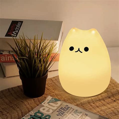 Premium Silicone Cartoon Cat Desk Table Lamp Bedroom Decoration Lamp