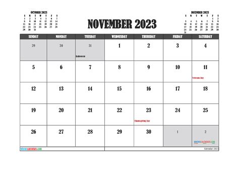 Free Blank Calendar November 2023 Pdf And Image