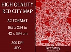 Archway United Kingdom | Red City Map Graphic by Mappingz · Creative ...