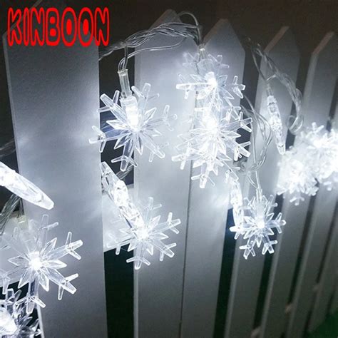 10m 80 Led Snowflake Battery Christmas String Lights For Home Garland