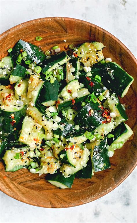 Sichuan Smashed Cucumber Salad Hot Chili Oil Killing Thyme