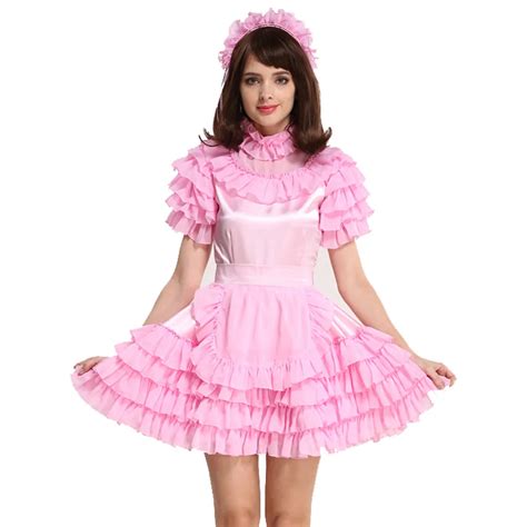 Gocebaby Lockable Sissy Maid Satin Pink Puffy Dress Cosplay Costume Buy At The Price Of