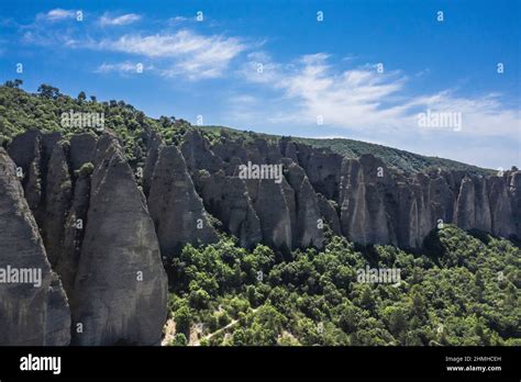 Rock Formations In Les Mées Stock Photo Alamy