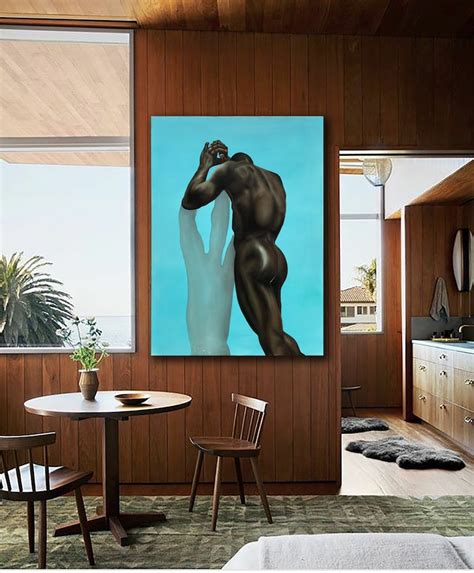 Male Nude Oil Painting Naked Man Nude Original Art Herb Ritts Art