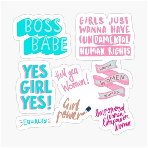 Feminist Girl Power Starter Kit Pack Women Equality Feminism Empower Sticker By Valourine