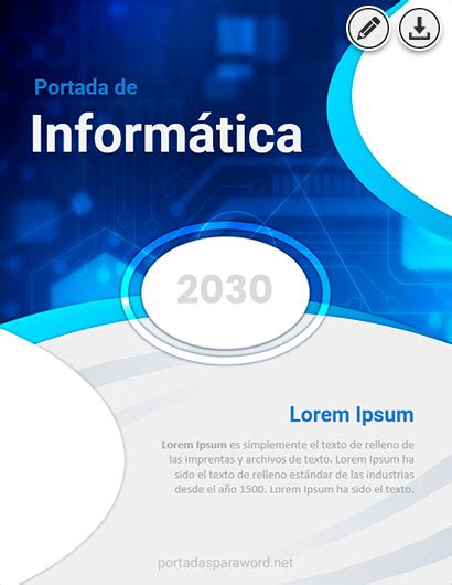 Portadas De Informatica Para Word Y Cuadernos【gratis】