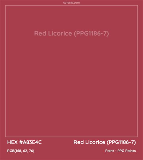 Ppg Paints Red Licorice Ppg1186 7 Paint Color Codes Similar Paints