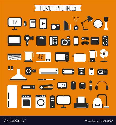 Set Of Electronic Devices And Home Appliances Vector Image