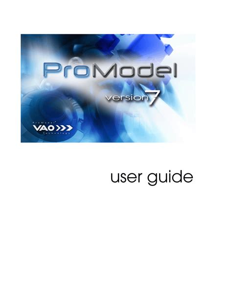Pdf User Guide Promodel