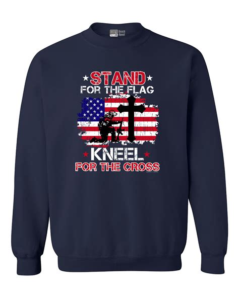 Stand For The Flag Kneel For The Cross Soldier Flag Dt Crewneck
