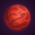icono del planeta marte rojo, estilo de dibujos animados 14182763 ...