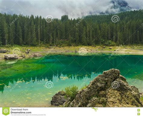 Karersee Lake In The Italian Dolomites Stock Photo Image Of Heritage