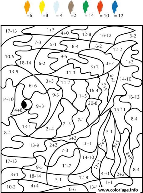 Coloriage magique ce2 ce1 soustraction 50  JeColorie.com
