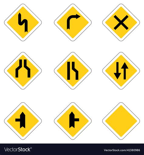 Priority Road Signs Mandatory Road Signs Traffic Vector Image