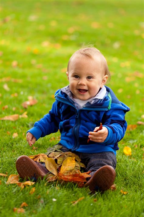 Baby Playing In Fall Free Stock Photo Public Domain Pictures