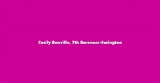 Cecily Bonville, 7th Baroness Harington - Spouse, Children, Birthday & More