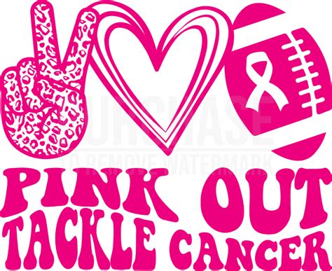 Pink Out Tackle Cancer Svg Breast Cancer Awareness Pink Ribbon Svg