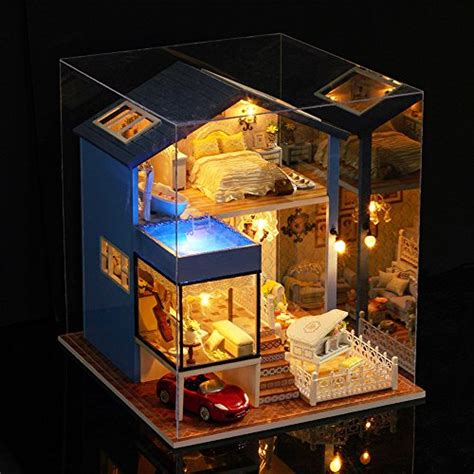 Kisoy Romantic And Cute Dollhouse Miniature Diy House Kit Creative Room