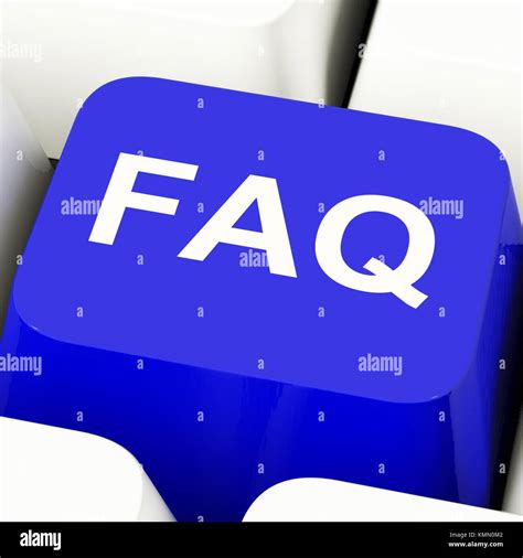 Faq Computer Key In Blue Showing Information And Answer Stock Photo Alamy