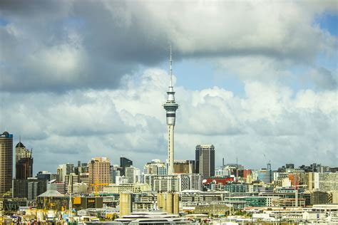 Skyline Sky And Clouds Of Auckland New Zealand Image Free Stock