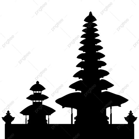 Silueta Del Templo Con Puerta Balinesa Vector Png Silueta De Images