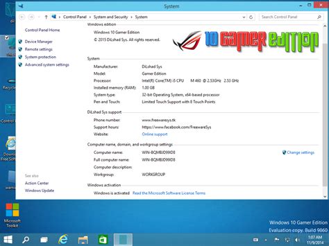 Windows 10 Gamer Edition X64 X86 2015 Activated 2 09 Gb ~ New
