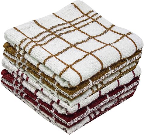 Jumbo Terry Cotton Tea Towels Kitchen Dish Drying Cloths Assorted
