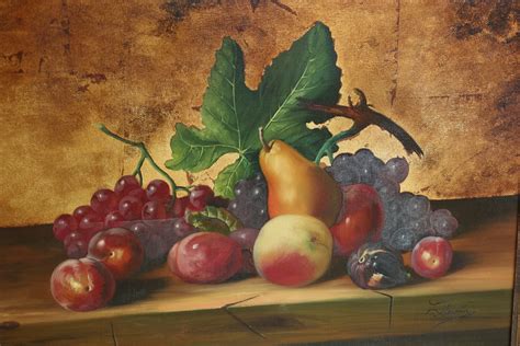 F32298ec Fruit Still Life Oil Painting On Canvas In Ornate Etsy