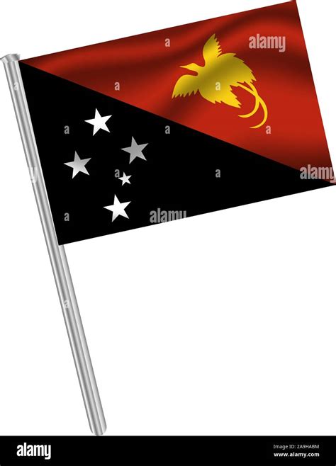 Beautiful National Flag Of Independent State Of Papua New Guinea